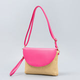 Holiday straw bag, small solid color shoulder bag, small crossbody beach bag, seaside beach bag evening clutch woven bag