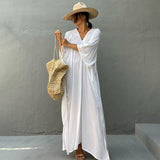 Solid Color Beach Maxi Robe ¨C Loose Bikini Cover-Up Dress, Vacation Swimsuit Long Kimono