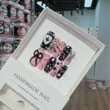 Hand Painted Babes Sweet Cool Mid Right Angle Handmade Press on Nails Wholesale