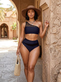 Women's High Waist Slim Hollow Out Bikini Set Two Piece Swimsuit Beach Swimwear for