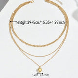 Gold Plated Layering Necklace Set for Women - 5-Piece Cuban, Snake, Paperclip, Rope & Twist Chain Collection