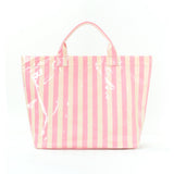 Striped Tote Bag – High-Aesthetic Lightweight Handbag, Commuter Large Travel Shoulder Bag