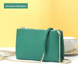Genuine Leather simple shoulder bag women, stylish large capacity bag, tote purse double zipper, leather chain bag