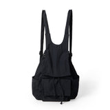 Bag women lightweight nylon backpack purse, pleated multi-pocket large capacity backpack, beige backpack lightweight