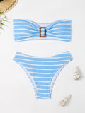 Swimsuit sexy striped tube top bikini swimsuit female bikini