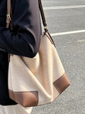 Large capacity suede hobo bag, female contrasting shoulder bag, shoulder bag, slouchy bag