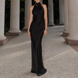 Satin Slip Dress with Low Back
