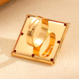Fashion Exaggerated 3D Geometric Square Ring Creative Elegant High-End Index Finger Ring