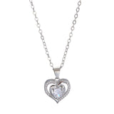 Ocean Heart Valentine's Day Copper Inlaid Zircon Heart Necklace Mother's Day Gift