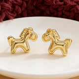 Luxury Festive Pony Stud Earrings Lucky "Rich Immediately" Fashion Earrings