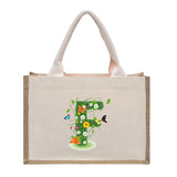 Cotton and linen canvas tote bag, printed letter tote bag, portable light handbag, gift shopping bag
