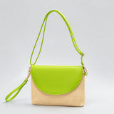 Holiday straw bag, small solid color shoulder bag, small crossbody beach bag, seaside beach bag evening clutch woven bag women