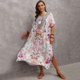 Tie-Strap Beach Cover-Up Dress ¨C Vacation Kimono Robe Maxi