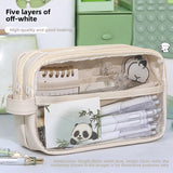 Large Capacity Transparent Pencil Case - Perfectly Designed Stationery Box for Girls in Primary and Junior High School with Simple Separation
