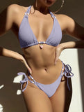 Swimsuit women's senior sensual sexy bikini solid color women's swimsuit popular swimsuit