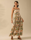 Women's Summer Floral Print Dress - Vacation Style Midi