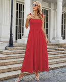 Sleeveless Floral Print Long Suspender Dress - Spice Girl Inspired A-Line Sundress for Tea Party & Casual Wear
