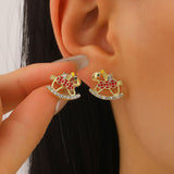 Luxury Festive Pony Stud Earrings Lucky "Rich Immediately" Fashion Earrings