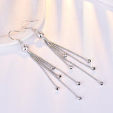 Long Beaded Fringe Earrings