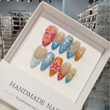 3D Carved Jellyfish Summer Ocean Love 3D Handmade Press on Nails