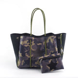 Neoprene Perforated Tote Set – Mother-Child Beach Bag, Water-Resistant Gym & Swim Duffle