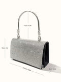 Rhinestone Evening Bag Wedding Birthday Banquet Party Purse Silver