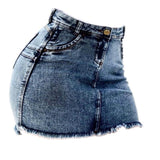 Women's Denim Shorts - Frayed Raw Hem Ripped Jeans Shorts