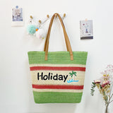Women’s Straw Woven Shoulder Bag – Paper Rope Tote, Large Beach Shopping Mama Bag