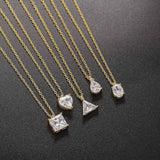 Single Zircon Pendant Necklace