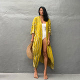 Women¡¯s Rayon Tie-Dye Beach Cover-Up ¨C Vacation Bikini Kimono, Sun Protection Swimsuit Outerwear