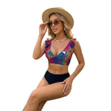 Leopard Print Bikini Set Women's Sexy High Waist Two Piece Swimsuit
