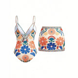 Women's Printed Bohemian Flowy Sling Vacation Style Swimsuit