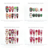 Christmas Collection Merry Christmas Heavy Industry Handmade Nail Art Long Short Fake Nails