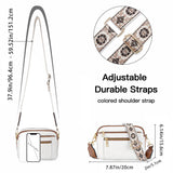 Small Crossbody Purse for Women Triple Zip, Color Matching Multifunctional Zipper Crossbody Bag, Small Square Bag PU Shoulder Bag,