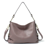 Elegant Genuine Leather Handbag - Stylish Fashion Leather Hobo Bag & Crossbody Tote Bag