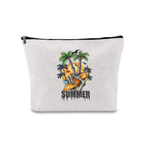 Linen printed cosmetic bag, cosmetic lipstick storage bag, small simple zipper evening clutch bag,