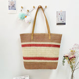 Women’s Straw Woven Shoulder Bag – Paper Rope Tote, Large Beach Shopping Mama Bag