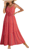 Summer Dress Casual Women's Bohemian Sleeveless Print Long Layered Long Dress Beach Dress