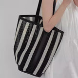Stylish Beach Bag Women's Summer Bucket Bag – Perfect Woven Tote for Vacation, Shoulder & Commuter Use