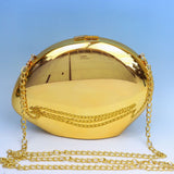 Golden Acrylic Bag, Shiny Metallic Banquet Purse,