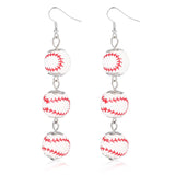 Rhinestone Football & Rugby Earrings for Women - Sparkling Sports Fan Dangle Drop Stud Earrings