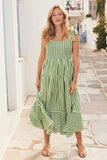Sleeveless Floral Print Long Suspender Dress - Spice Girl Inspired A-Line Sundress for Tea Party & Casual Wear