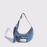 Stylish Underarm Bag – Vintage Design Hobo Bag with Washed Denim Charm for Everyday Elegance