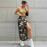 Sexy babes chest pleated hollow slim lace-up vest