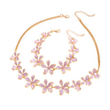 Fashion Geometric Flower 3D Vacation Style Necklace & Bracelet Set