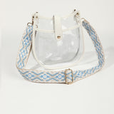 Women's bag large capacity transparent PVC crossbody bag, fashionable magnetic buckle single shoulder retro small crossbody
