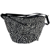 Slouch purse Crossbody, Casual bag Female, Zebra pattern fabric shoulder bag, large capacity hobo bag 2 in 1