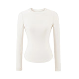 Hourglass Waist Long Sleeve T-Shirt beige