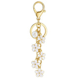 Initial Keychain Flower Charms for Key Cute Letter Keyring Bag Charm 26 Letter Flower Cherry Blossom Daisy Keychain