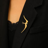 Stainless Steel Swallow Flower Brooch